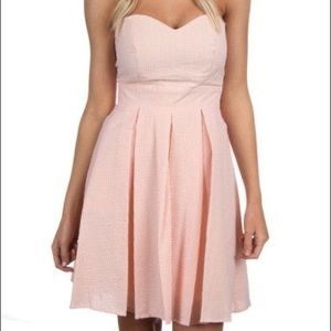 Lauren James orange Corbin seersucker dress